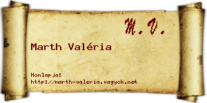 Marth Valéria névjegykártya